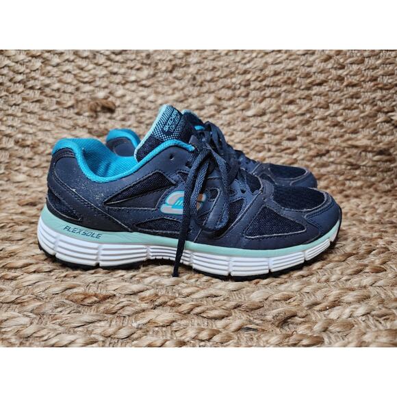 Skechers Sport Womens Black Blue Flex Sole Running Walking Athletic Size 8 - Picture 5 of 11